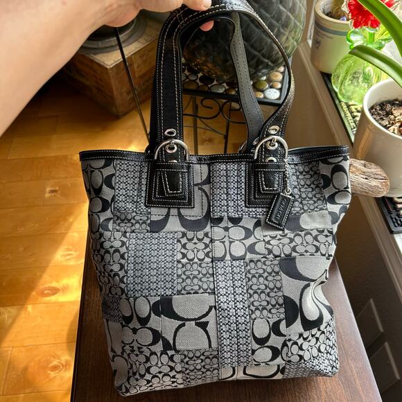 Coach Handbags - Coach Soho Signature Patchwork Tote
Purse Black Straps